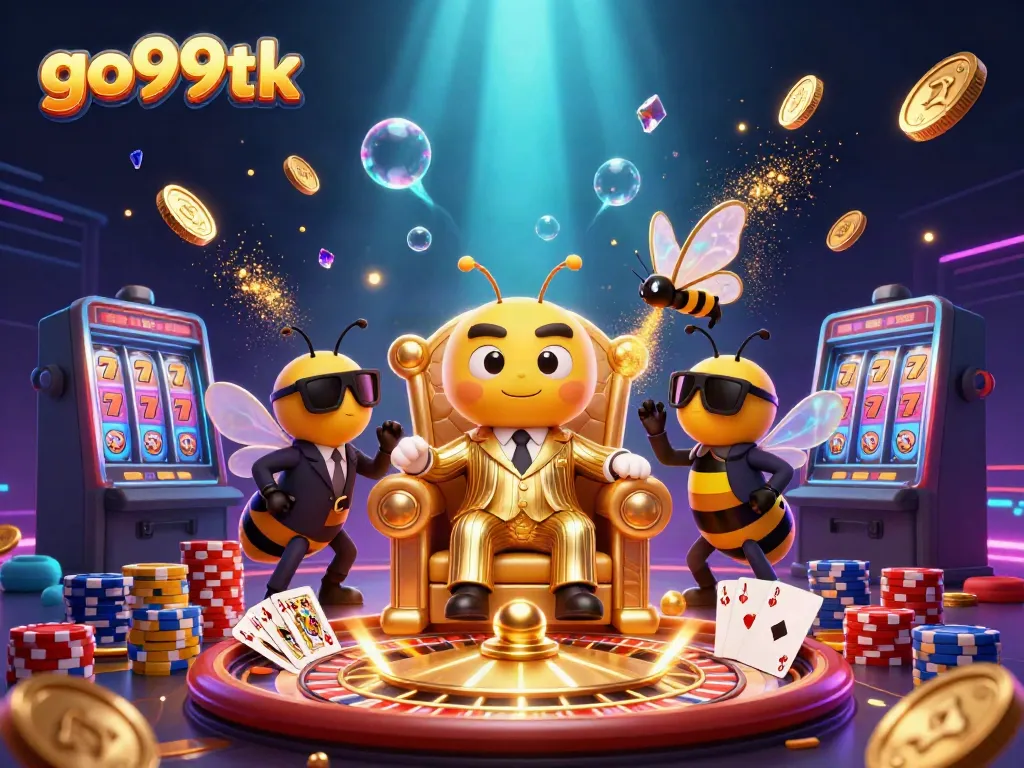 Engage in thrilling games at go99tk with vibrant casino elements and characters.