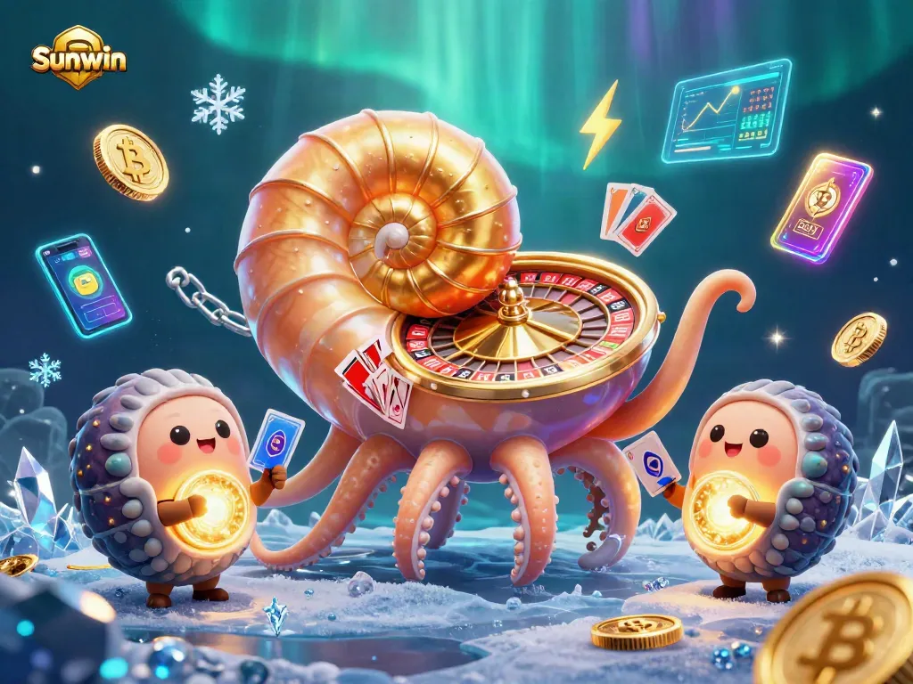 Shoot for chips and jackpots at Sunwin's vibrant casino scene featuring engaging elements.