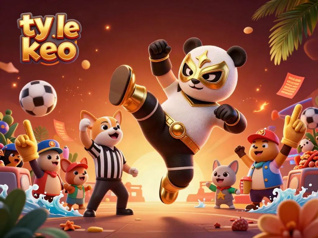 Experience the excitement of ty le keo betting with lively characters, sports elements, and vibrant visuals.