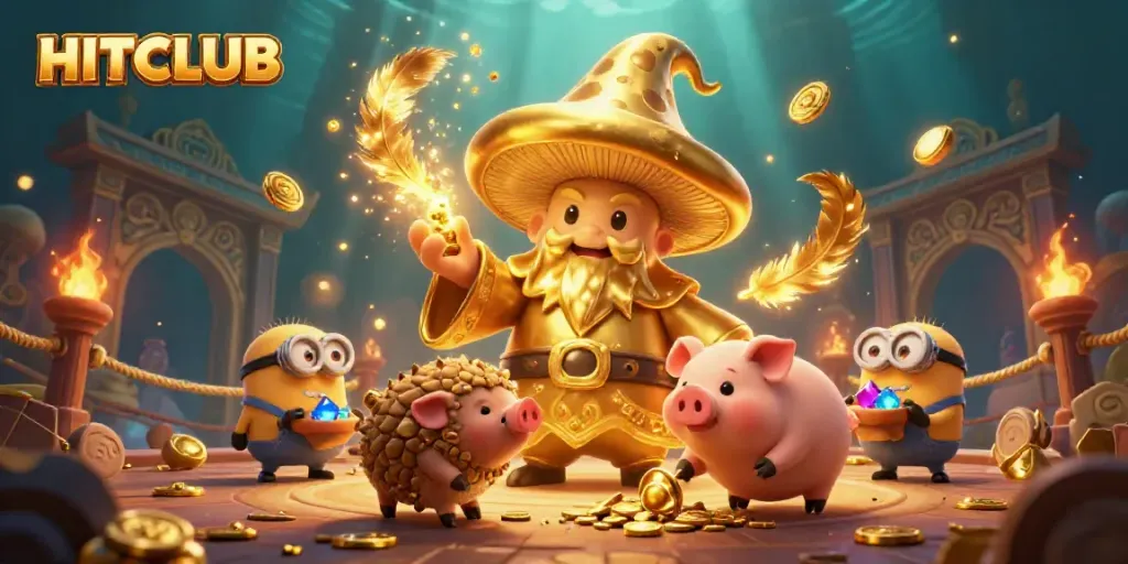 Experience the thrilling action at HITCLUB with an engaging scene showcasing gaming magic and treasure.
