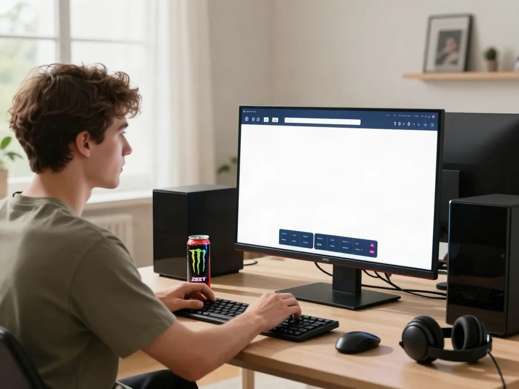 Dynamic online gaming experience with zbet betting setup in a cozy home.