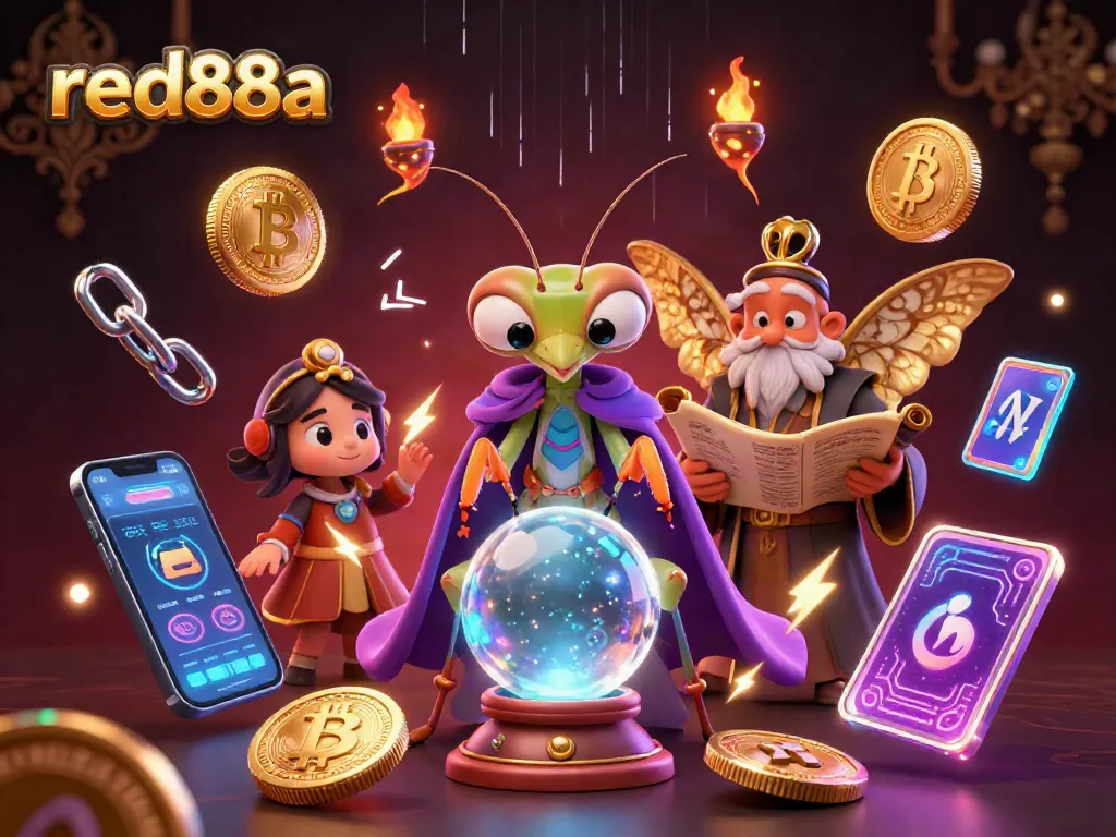 Engage in thrilling gameplay with red88a's vibrant casino scene featuring mystical fortune teller and golden moth.