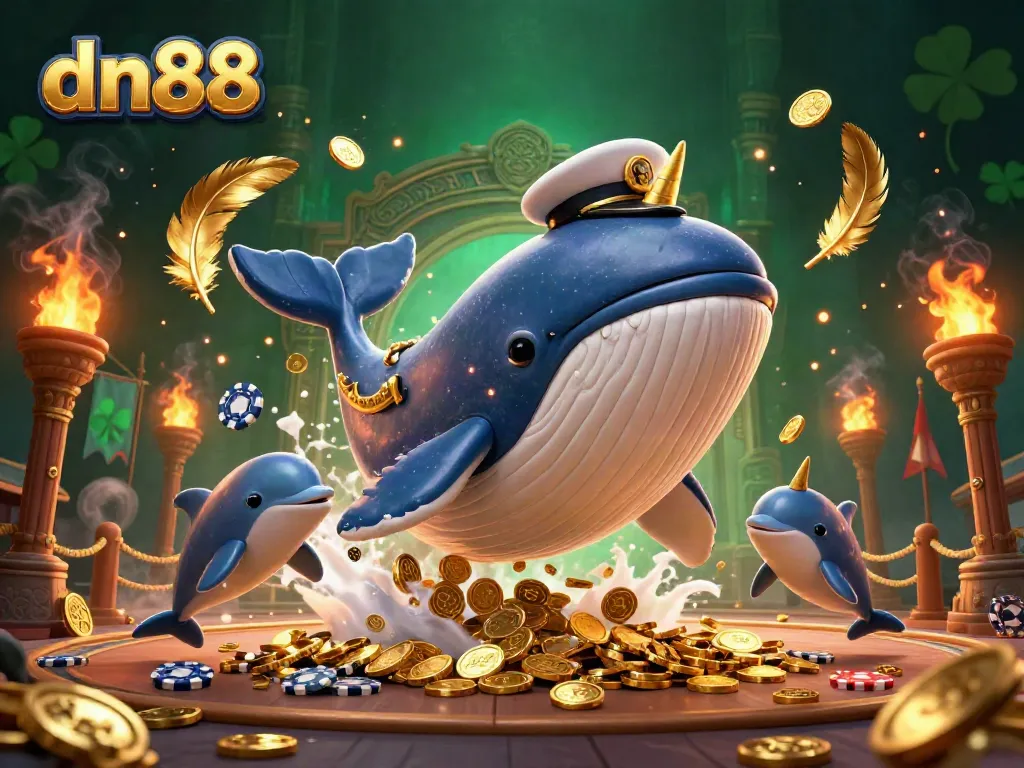 Experience dn88's vibrant casino world with playful 3D characters and stunning gold visuals.