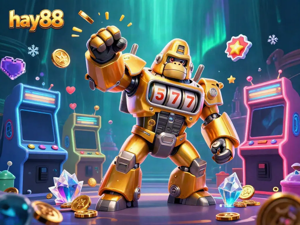 Experience exciting gameplay at hay88 with a vibrant 3D casino scene filled with game elements and action.