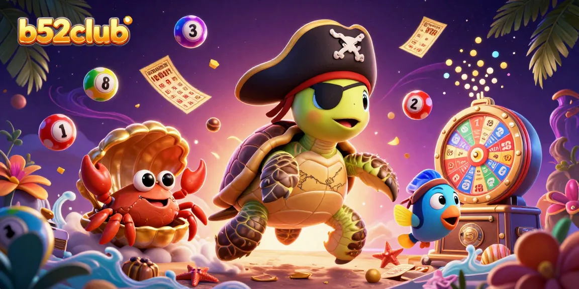 Experience the vibrant fun of b52club with colorful casino elements and cartoon characters.