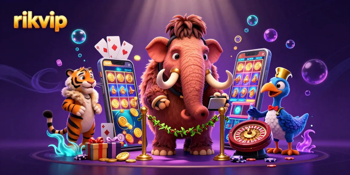 Experience exciting gameplay at rikvip with vibrant casino illustrations featuring bouncers and VIP guests.