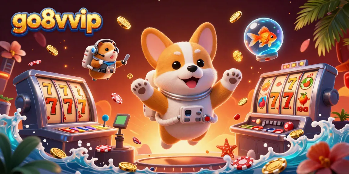 Experience exciting gameplay with go8vvip as the astronaut corgi navigates a thrilling casino adventure.