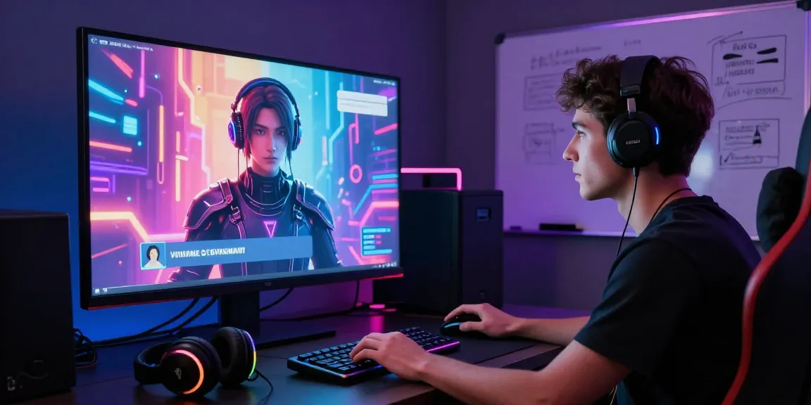 Engaging NSFW AI interaction setup featuring user chatting with AI character in a modern digital environment.