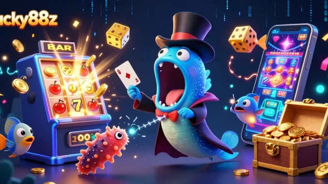 Engage in exciting gameplay at lucky88z with vibrant visuals and dynamic slot machine action.