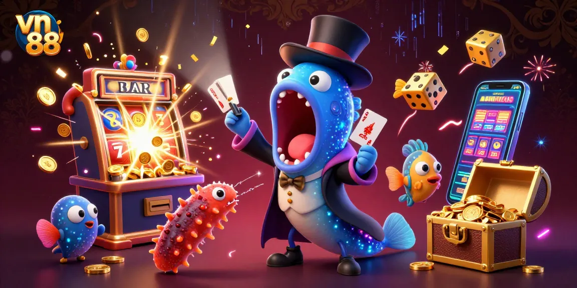 Experience thrilling gaming with vn 88's vibrant jackpot explosion in this immersive casino scene.