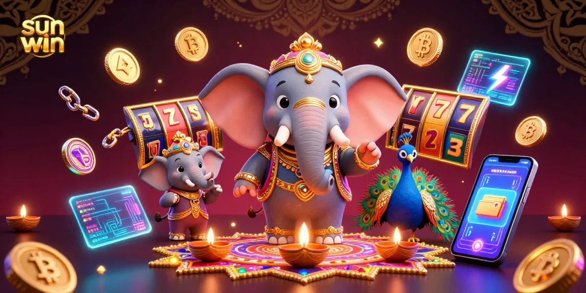 Experience the thrill of sun win gaming with colorful 3D characters and vibrant casino elements.