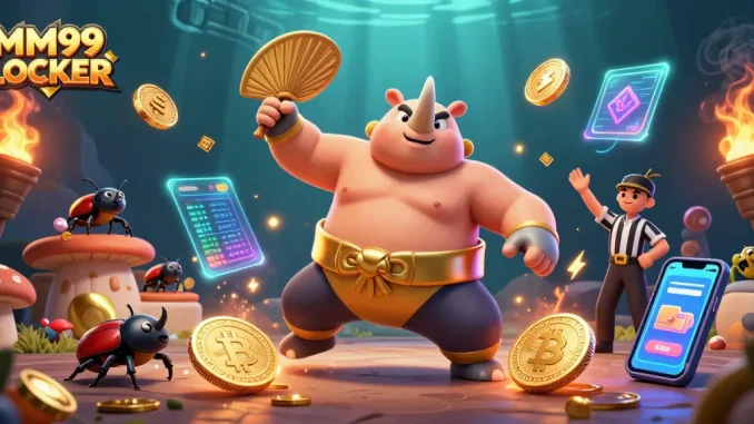 Win big at MM99 LOCKER with engaging casino experience featuring sumo beetles and crypto elements.