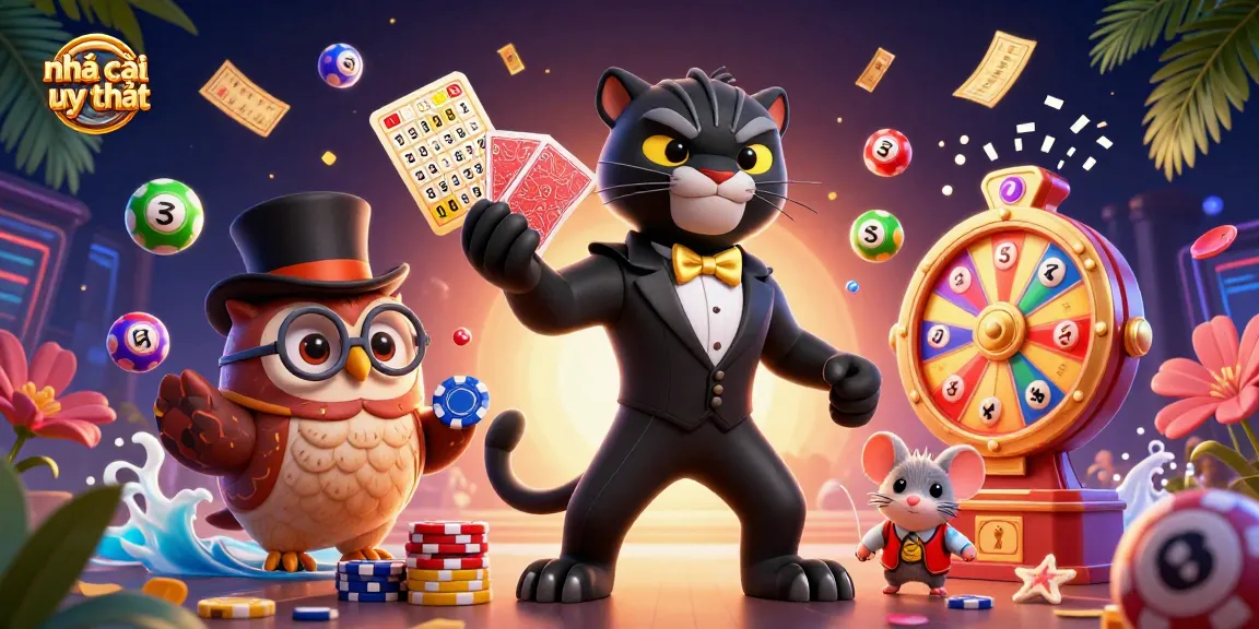 Engage with nhà cái uy tín in a vibrant casino scene featuring unique characters and dynamic elements.
