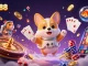 Immerse in the vibrant gaming atmosphere of lucky88, where an astronaut corgi explores a zero-gravity casino.