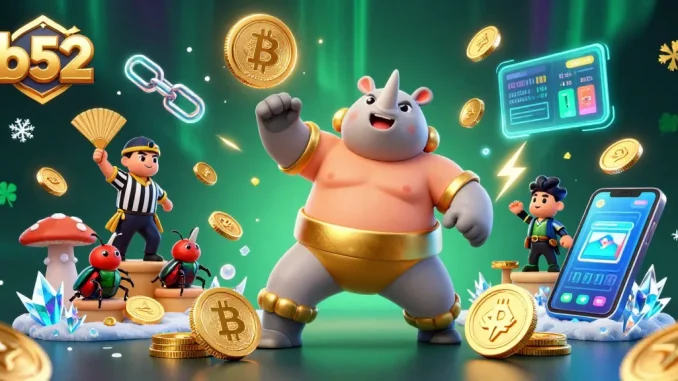 Experience the thrill of b52 as a rhinoceros beetle sumo champion unleashes an explosion of golden coins!