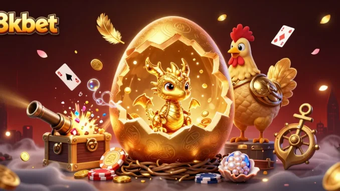 Experience the excitement of 8xbet casino with a golden dragon revealing treasure amidst poker chips.