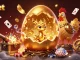 Experience the excitement of 8xbet casino with a golden dragon revealing treasure amidst poker chips.